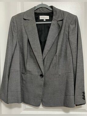 Jones New York Gray Blazer Size 20W Plus Tailored Career Jacket